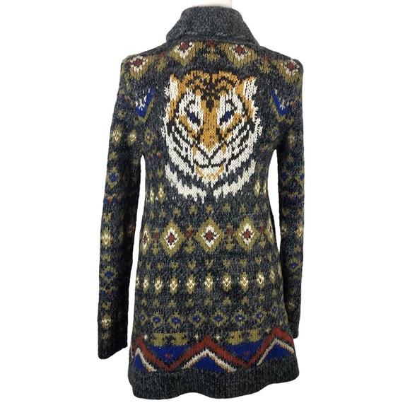 Free People Tiger Mascot Open Cardigan 